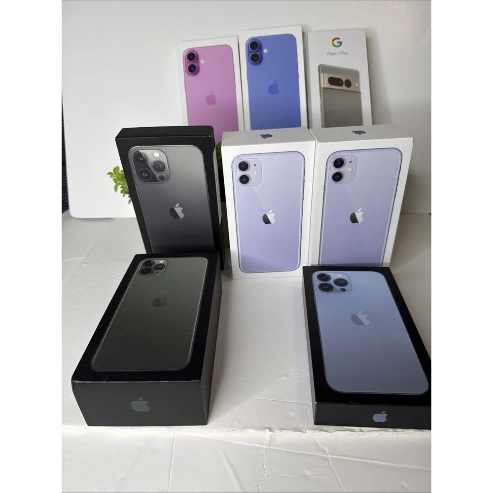 Lot of 7 Apple iPhone 11 (3) 13 Pro Max (2) 16 Plus (2) Empty Retail Boxes Only